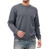 Generisch Felpa da uomo senza cappuccio con fodera in pile, tinta unita, girocollo, maniche lunghe, casual, caldo, invernale, per tutti i giorni, casa, outdoor, trekking, vestibilità comoda e comoda