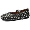 YILWPV Ballerine Di Lusso A Rete Con Strass Cristallo Donna Rivetti Borchie Maglia Da Estate Ritagliata