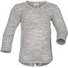 Engel Natur Baby Body fasciatoio, a maniche lunghe, in lana e seta, motivo angelo naturale, misura 50/56-74/80 (50-56, grigio chiaro melange)
