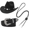 Generisch 2026 Costume da cowboy hippie da cowgirl western cappello da cowboy da donna in stile bohémien, collana, cintura, set di cappelli, accessori per costume cosplay per uso quotidiano