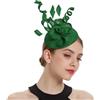 Brawlady Cappello fascinator in sinamay con fiore superiore, a forma di goccia, da donna, con piume, per chiesa, matrimonio, derby, cocktail, tea party
