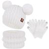 ZASFOU Bambini Cappello Invernale Sciarpa Guanti Touch Screen Set 2 3 4 5 6 7 Anni Berretto Cappelli in Maglia con Pompon Scaldacollo Guanto Regali per Ragazze Ragazzo
