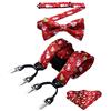 HISDERN Papillon e Bretelle Uomo di Natale Bretelles e Papillon Fazzoletto da Taschino Regolabile Forma di Y con 6 Clip Robuste