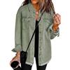 YGERGWE Giacche di jeans da donna, oversize, leggera, casual, con bottoni, camicia in jeans a maniche lunghe, per primavera e autunno