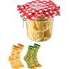 Rainbow Socks - Donna Uomo - Limoni e Pisello con Carota in Barattolo Calzini Fantasia - 2 Paia