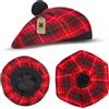 Kilt Loom Cappello scozzese Tam o' Shanter da uomo, in lana acrilica, cappello piatto da kilt in vari tartan