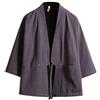 Seidarise - Cardigan da uomo Kimono Noragi Giapponese Yukata Cappotto Haori Plus Size - Grigio - XL