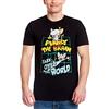 Elbenwald Pinky und der Brain Take Over The World Frontprint - Maglietta da uomo e da donna, in cotone, colore: nero