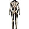 Generisch Tuta da uomo con stampa scheletro 3D, tuta terrificante per Halloween, a maniche lunghe, tuta da donna, costume da palcoscenico, per feste, carnevale, feste a tema