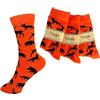 Tindo Set di 3 calzini da caccia, unisex, con motivi di animali selvatici, caldi, comodi e robusti, con alce, volpe, cinghiale, cervo, regalo per cacciatori e amanti della natura