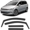 GEARMONSTER Deflettore per finestrini auto, nero, compatibile con VW Touran 2004-2015, parapioggia, deflettori integrati