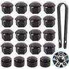 Kirunvia 20 Copridado Ruota 17mm, Coprivite Cerchio Auto, Tappi Bulloni in ABS Nero | 4 Copri Antifurto Rotondi, Montaggio a Clip Senza Utensili, Anti Polvere e Ruggine, Fissaggio Stabile ad Alta Velocità