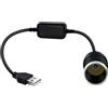 HuaLiSiJi Convertitore Presa Accendisigari USB Cavo da Accendisigari a USB a Maschio a 12 V Auto Presa Accendisigari Femmina Convertitore per i Registratori Di Guida, GPS (USB, 0.3m)