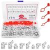 Ravytha 100 Pezzi Ugelli Pistola per Grasso, Testina Ingrassatore Autobloccante M6 M8 M10 Dritto e Angolato 45° 90° per Raccordo, Kit Accessori Pistola Grasso, per Attrezzature Meccaniche