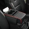 Wlinfetity Bracciolo imbottito con portabicchieri per console centrale auto, supporto rialzato in memory foam, facile montaggio senza attrezzi, universale, adatto per molti modelli (nero con rosso)