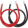 QUARKZMAN 2PCS Cavo Batteria 6 AWG 2ft Cavi Inverter Batteria Rosso Nero | In Puro Rame, Con Terminali Anello 5/16, Per Barche Auto RV
