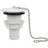 CR-MOESANCO® [100% impermeabile] Scarico dritto per lavello caravan, 19 mm, coperchio e catena. Evita perdite e odori. Foro 30 mm e spessore 1,3 cm.