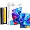 Kamo 40 fogli 10 × 15 cm (4 × 6) carta fotografica + 1 Cartuccia, | Compatibile con Liene Amber M100/M110/M200/M210, per DHP512/DHP513/DHP514/DHP515
