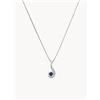 Diamanta Collana con zaffiri e diamanti Virgule, 0,02 carati - Bianco