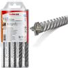 Fischer Kit 5 punte trapano per muro 5-6-8-10-12 mm, punte a 4 taglienti in carburo per muratura, calcestruzzo, cartongesso e fori per tasselli