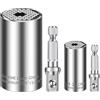 URGENEX Set di chiavi universali (11-32 mm, 7-19 mm), super presa per svitare qualsiasi bullone, kit di attrezzi multifunzione con adattatori per trapano, regali per uomini, padre/papà, marito, tuttofare fai
