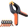 UTEBIT 4 Pollice Pinza a Molla 6 Pz Arancione e Nero Morsetto Plastica, 11cm Clip Cali di Regolazione Multi-Angolo a 90° per Sfondo, Riflettore, Lavori del Legno e Studio Fotografico