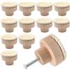 Seimneire 12 pomelli per cassettiera in rattan bohémien, colore: bianco | Pomelli per cassetti in legno, pomelli decorativi per armadi, maniglie per cassetti in legno, per mobili da bagno e cucina