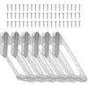 Halorin Connettori angolari in acciaio inox, 6 pezzi, supporto triangolare in acciaio inox, connettore angolare angolare per mobili, forma triangolare, morsetto angolare, connettore angolare a 90 gradi, per