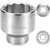 HZOUHONG Chiave a bussola XZN da 60 mm, con attacco quadrato da 3/4, attacco XZN, bussola a 12 punti, in CR-V, utensile per avvitatore a percussione, chiave dinamometrica (lunghezza 80 mm)