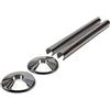 Greened House SnapFit coperture cromate per tubi radiatore - rosette per termosifoni, set 2 pezzi lunghezza 200 mm, per riscaldamento centralizzato 15 mm