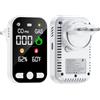 NHXF Rilevatore di Monossido di Carbonio e Gas 4 in 1, Rilevatore Gas Combustibile con Display LCD a Colori, Batteria Ricaricabile e Doppio Allarme, per Casa, Cucina, Camper e Appartamento