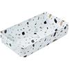 Beliani Piano bagno Lavabo rotondo in ceramica effetto terrazzo 51 x 34 cm Bianco