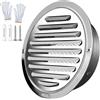 Generic Griglie di Aerazione Rotonda in Inox 201, Sfiato Cappa con Zanzariera | Griglia di Ventilazione per Bagno Cucina Ufficio, Presa D'aria Ricircolo Aria Contro L'umidità(Silver,120mm/4.7in)