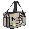 Aucuu Borse Da Toilette Trasparente, Beauty Case Trasparente, PVC Trousse da Viaggio, Borsa Cosmetici con separazione tra asciutto e bagnato, Cosmetici Trucco Portatile per Piscina, Viaggio