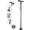 RUNZI Cane pieghevole con illuminazione LED, bracciolo regolabile, cane e bastone da camminare, adatto agli anziani con maniglia ammortizzata e base quadrata rotante per escursionisti e alpinisti
