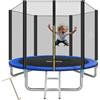 tectake® Trampolino Elastico per Bambini e Adulti da Giardino Ø 244/305/366/396/427/457 cm, Certificato GS, Rete di Sicurezza per Bambini e Scaletta, Trampolino Fitness e Sport, Bordo Imbottito