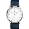 Lilienthal Berlin Orologio da uomo Huxley in argento/bianco - Orologio da polso in acciaio chirurgico 316L con movimento al quarzo e vetro minerale temperato zaffiro - 40 mm