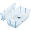 Stokke Vaschetta Bagnetto Neonato Pieghevole Flexi Bath®, Ocean Blue | Vaschetta bagnetto neonato pieghevole dalla nascita fino a 4 anni, 1,29 kg, tappo termosensibile, base antiscivolo.