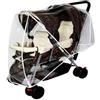 Generico Copri Passeggino - Doppio Sedile 90x38x118cm, Scudo 350g Impermeabile | Cucitura Bordi Salda Vestibilità Facile Uso Premium, Infant Travel Pioggia Aria for Fratelli Gemelli