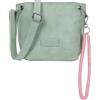 Fritzi aus Preussen Fritzi03N Vintage Crossbody Borsa a Tracolla Donna Ecopelle Vegan con Ciondolo Rimovibile per Festival e Città 22,5 x 20,5 x 8,5 cm - Nero - Rosa - Marrone - Verde - Grigio - Pink - Blu