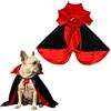 Zguziji Costume Halloween Mantello Vampiro per Animali, Mantello Diavolo Cane Gatto Collo Alto, Vestito Poliestere per Piccolo Cane Gatto Festa Halloween Cosplay