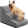 Feandrea Scaletta per Cani, 3 Gradini in Schiuma, Antiscivolo | Rampa, 57 x 40 x 40 cm, Impermeabile, per Letto, Grigio Tortora, Collezione Baddi, PPS043GD01