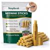 SIMPLIWAK 10 Natural Miswak Stick Spazzolino da denti - Spazzolino da denti originale Miswak masticabile per sbiancamento naturale dei denti - Bastone tradizionale arabo Siwak per la cura dei denti e della