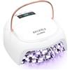 NAILGIRLS Lampada per unghie ricaricabile da 80 W, lampada UV per unghie in gel, 4 timer, spaziosa, piastra di base in metallo rimovibile, lampada UV per unghie