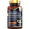 Nutravita Curcuma & Ashwagandha KSM-66® - 180 Capsule ad Alto Dosaggio | con Zenzero e Pepe Nero - Integratore di Curcuma Biologica & Ashwagandha - Vegano e Senza Glutine - Prodotto nel Regno Unito