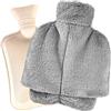 Vaileal Borsa dell'acqua calda da 2 l, scaldapiedi grande, scaldapiedi senza corrente, con fodera e morbida lanugine, mantiene mani e piedi lunghi e caldi, ideale per bambini, adulti sollievo dal dolore