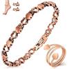 Auramag Cavigliera da donna in rame, cavigliera magnetica e anelli magnetici con 3500 Gauss efficaci magneti, gioielli in rame con confezione regalo