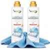 Generico Elisir Robot e Lavapavimenti wexor 2 Flaconi Gel 750 ml + Panno | Detergente Gel Concentrato, Alta protezione, Profumo Fior di Loto e Zagara, schiuma frenata