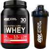 Optimum Nutrition Gold Standard 100% Whey Proteine in Polvere con Aminoacidi Non Aromatizzato 900g 30 Porzioni + Shaker