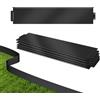 TRMLBE Bordo per prato in metallo, 30 m × 18 cm, zincato, malleabile | 30 pezzi da 100 cm, montaggio rapido, bordatura per aiuola in metallo, per giardino, orto, cortile (nero)